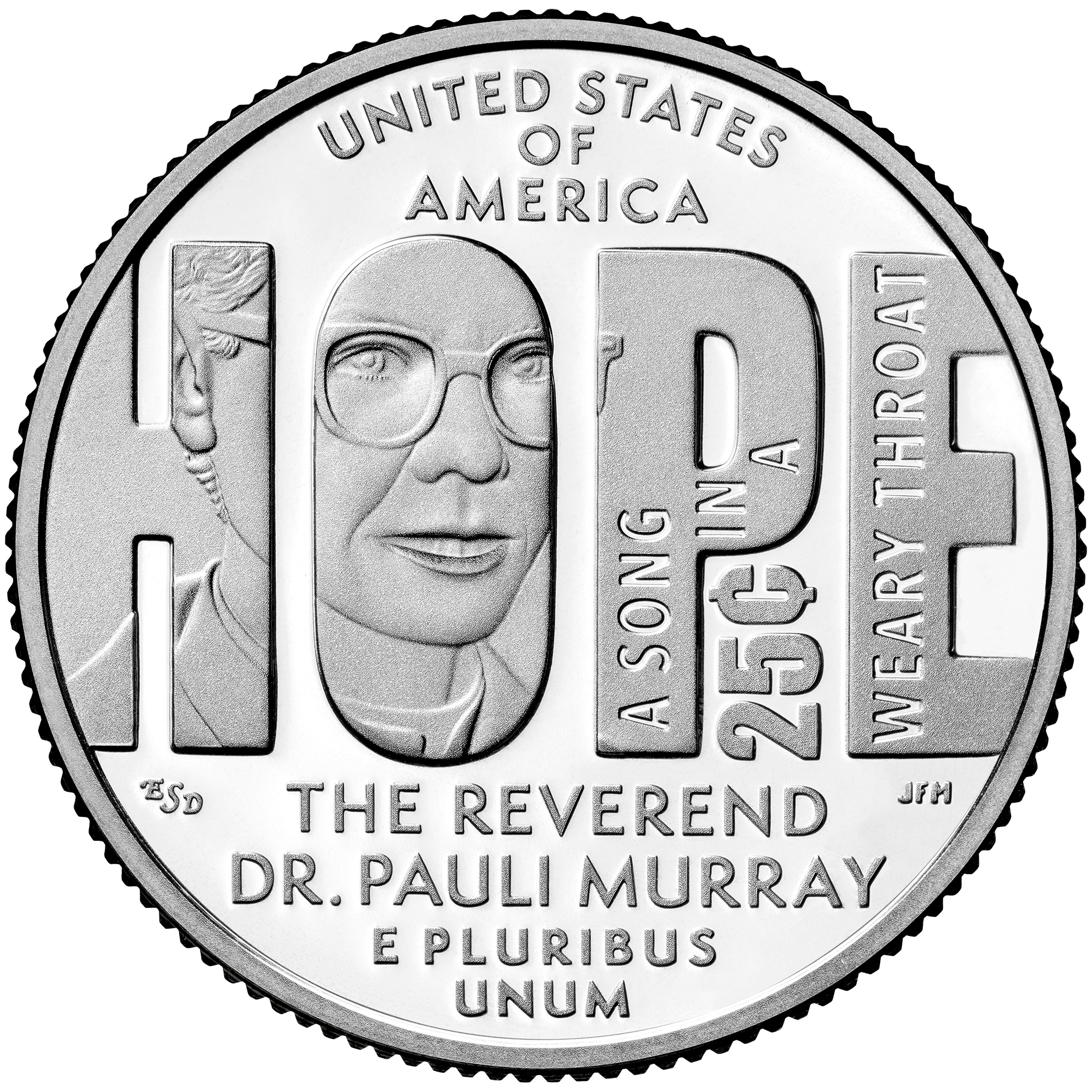 American Women quarters — reverse, Pauli Murray