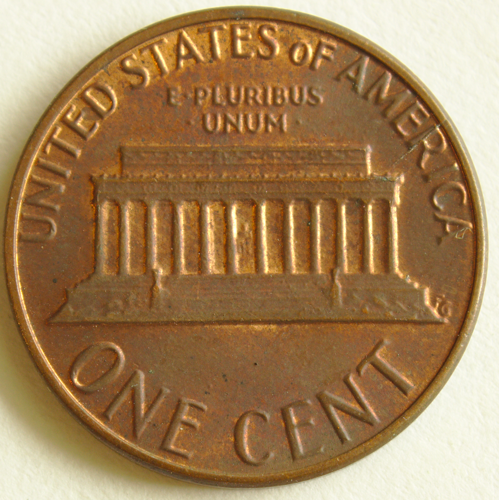 Lincoln Memorial cent (1959–2008) — реверс